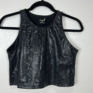 Pheel Snakeskin Black Sleeveless Crop Top Size M